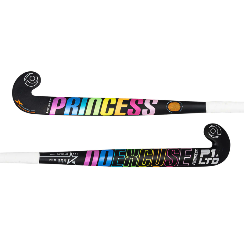 Princess No Excuse LTD 1 Junior Indoor Hockey Stick - Black/Rainbow